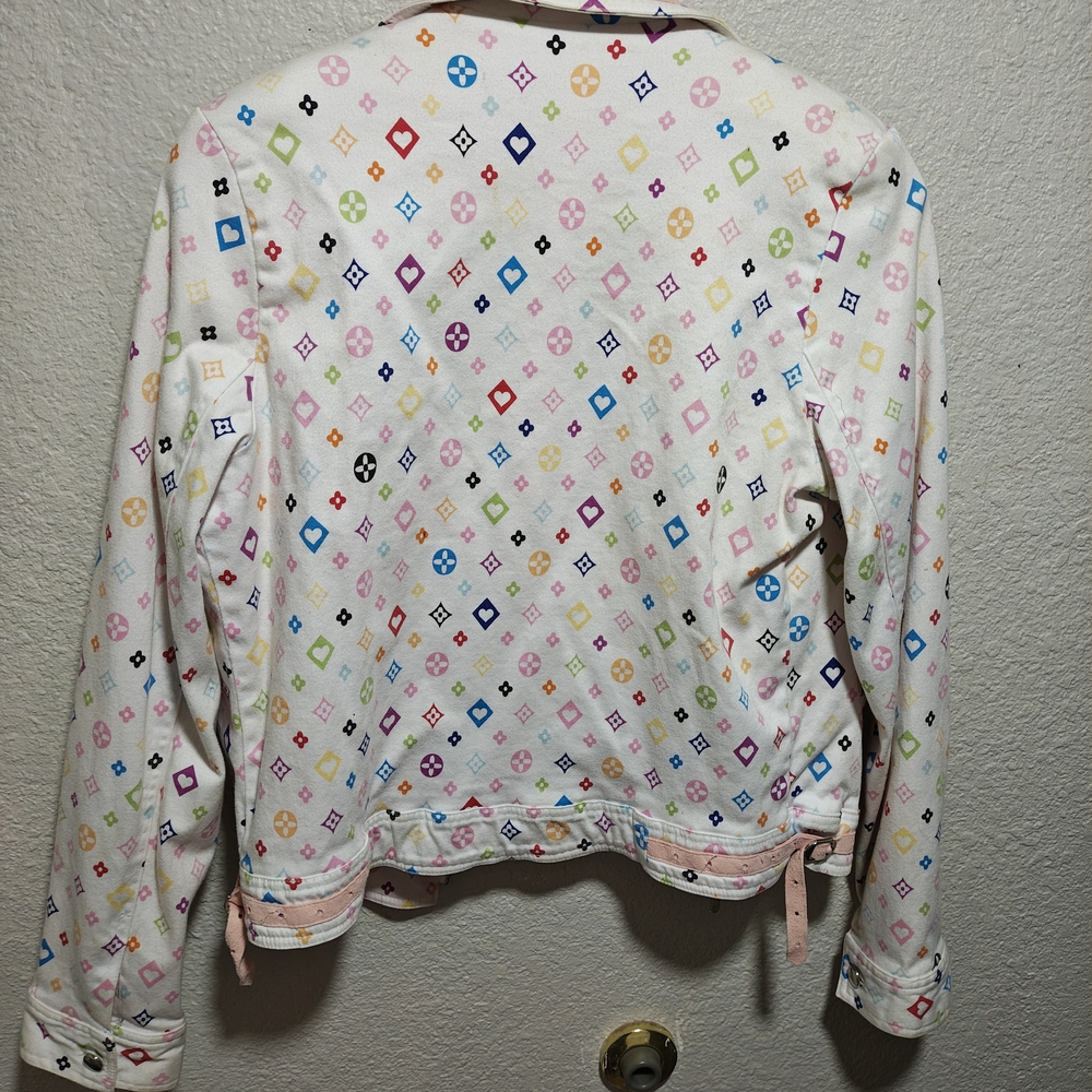 Multicolor Patterned Women's Bomber Jacket - Picture 5 of 5